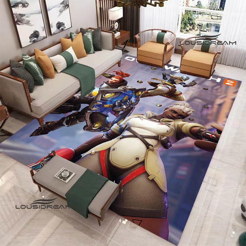 2026 Game Overwatch Printed Carpet Game Room Bedroom Non -slip Carpet Photography Prop Kawaii Rug Area Rug Birthday Gift