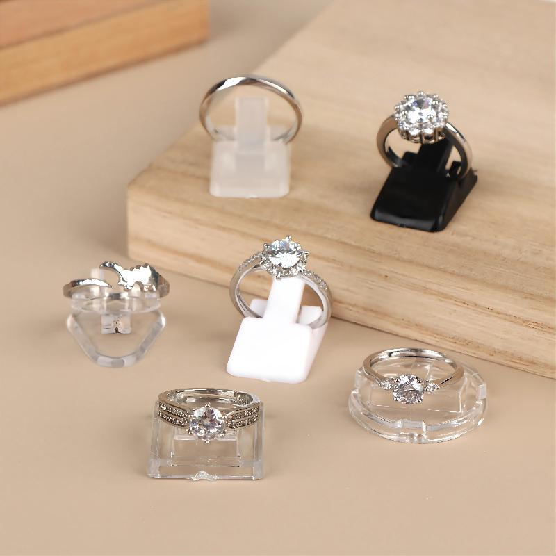 20Pcs Ring Display Holders Plastic Stand Jewelry Tray for Countertop Showcase Exhibition Organizer