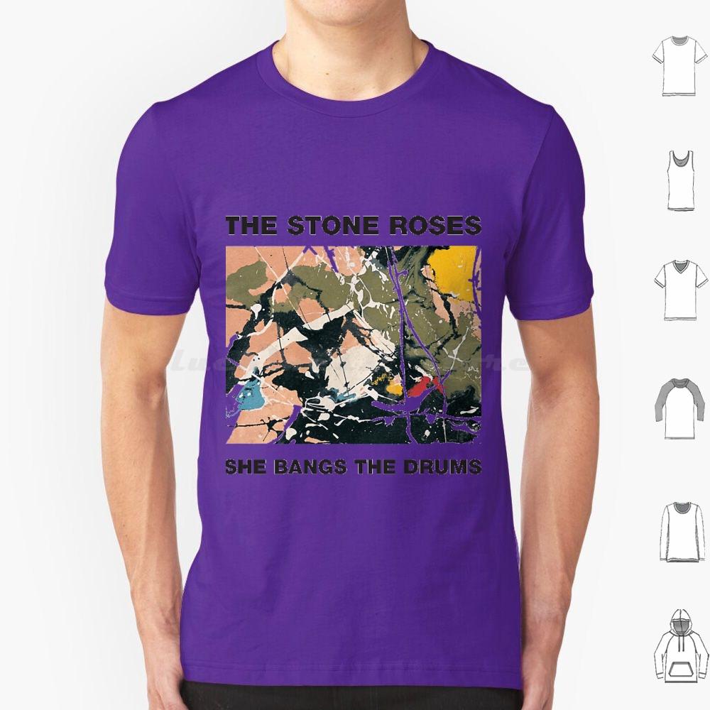 Trendiges She Bangs The Drums T-Shirt Große Größe 100% Baumwolle The Stone Roses Stone Roses The Stone Roses Galaxy Stone Madchester