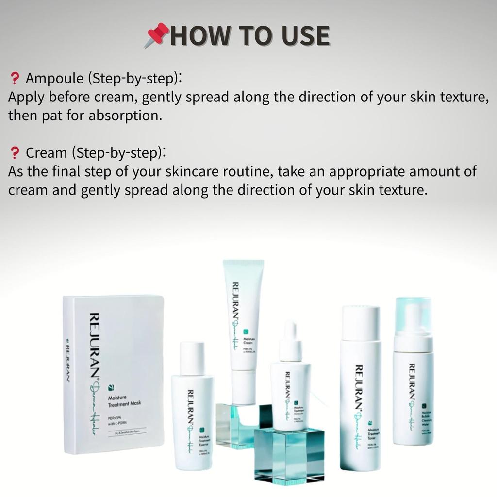 Rejuran Derma Healer Moisture Treatment Ampoule 30ml + Cream 60g – PDRN Special Set, Anti-Aging, Hydrating, K-Beauty Skincare