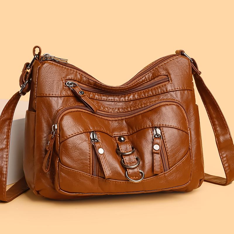 Women's Crossbody Bag Multi-Compartment Large Capacity Commuter Shoulder Bag Mother Bag