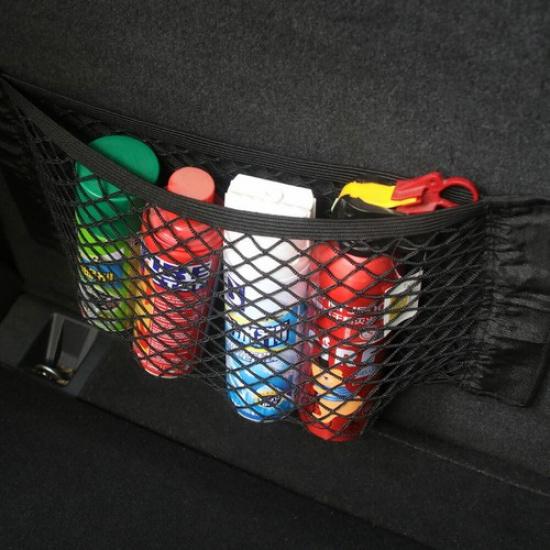 55*25cm Car Back Rear Trunk Seat Elastic String Net Mesh Storage Bag Pocket Cage
