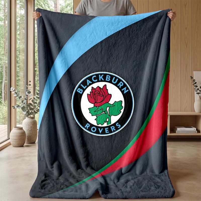 Blackburn Rovers Football Print Flannel Blanket, Soft Warm Lightweight Throw Blanket for Sofa Bed Camping