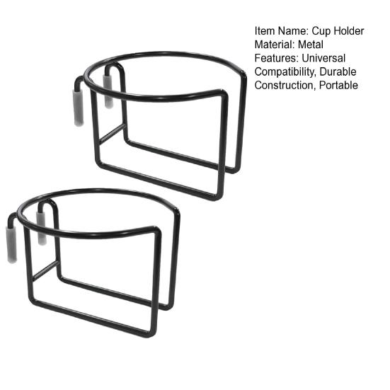1/2 ks Univerzální držák na nápoje do nákupního vozíku Černý kov Protiskluzový design Stabilní podpora dna Držák na nápoje proti rozlití