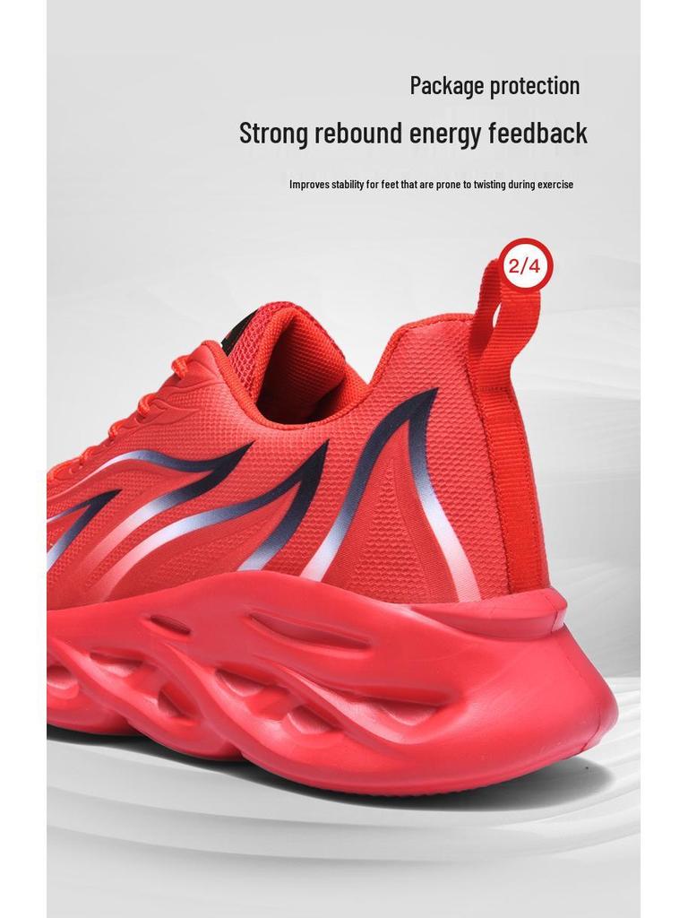 Men's Cross-Border Korean Style Running Shoes - Breathable, Casual Lace-up Sports Footwear