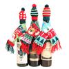 1 Stück Cartoon-Weihnachts-Weinflaschen-Dekorationszubehör, modischer Strickschal, Mütze, Party- und Feiertags-DIY-Festtagsdekorationszubehör