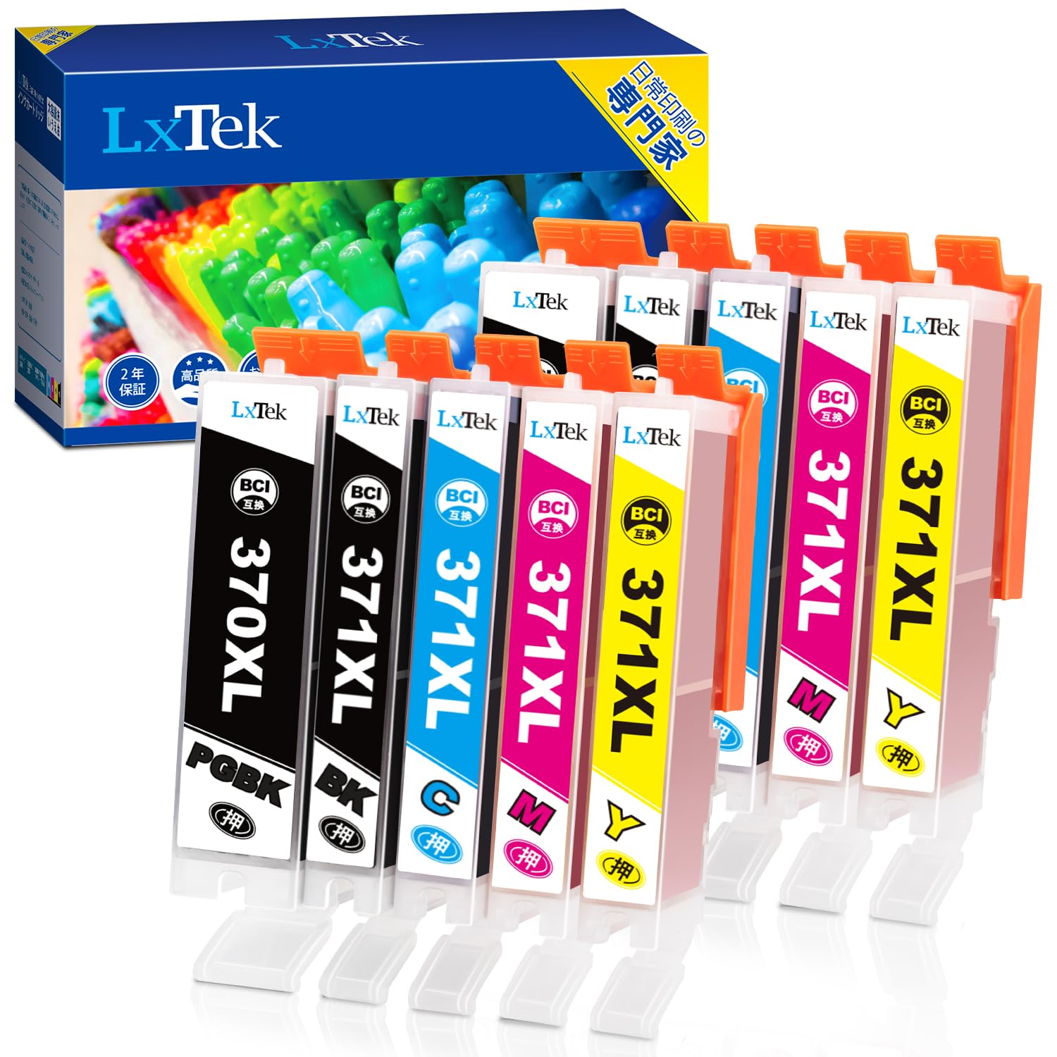 

LxTek Compatible Ink Cartridges for Set Cartridges 10 High Instructions Remaining Individually Compatible with Canon and TS9030 Printers BCI-371XL