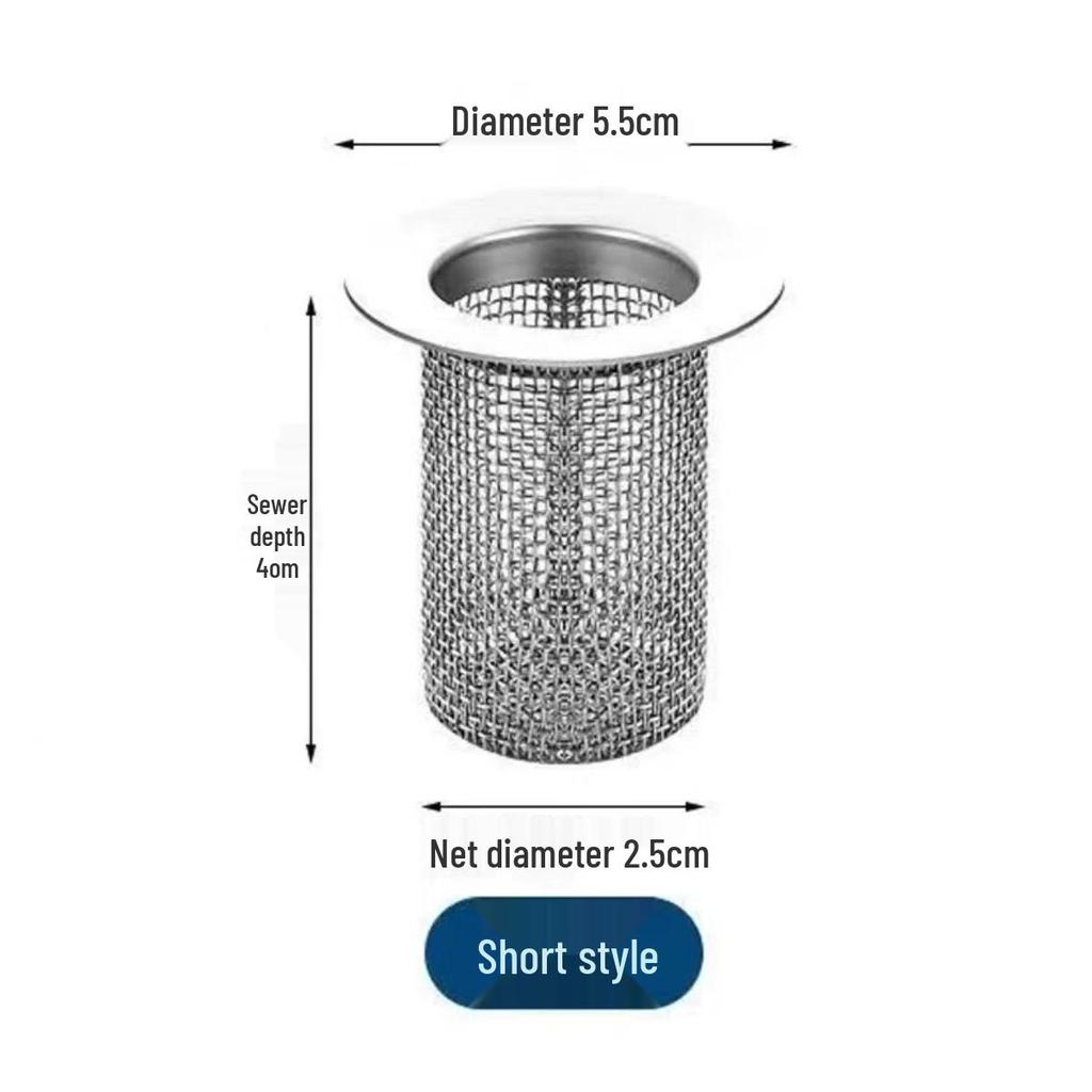 Stainless Steel Anti-Hair Clog Drain Filter for Bathroom Wash Basins