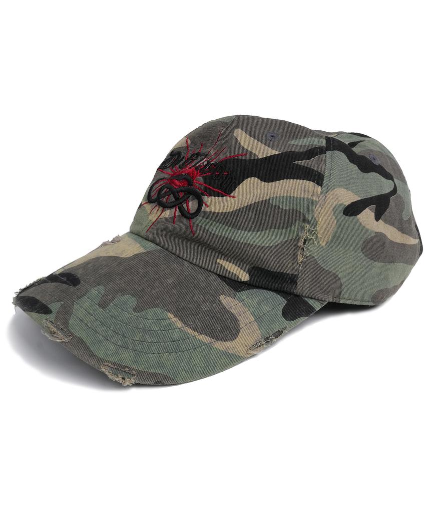 DOFFJASON Grunge Washed Damaged Ball Cap Camo