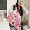 Pink Girl Embroidery Strawberry Children'S Schoolbag Student Birthday Gift Cartoon Backpack Book Bags Christmas  Year Gift