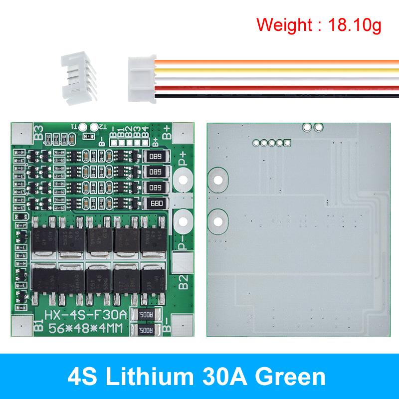 TZT BMS 4S 3,2V 3,7V 30A LiFePO4 / Lithium-Batterie Lade-Schutzplatine 12,8V 14,4V 18650 32650 Akkupacks Mit Balancierung