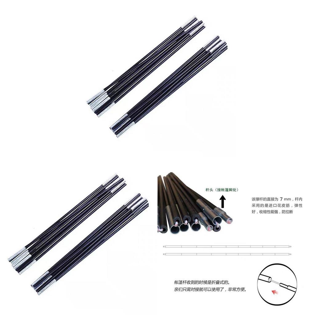 Camping Tent Frame Fiberglass Support Pole For Outdoor Shelter Construction