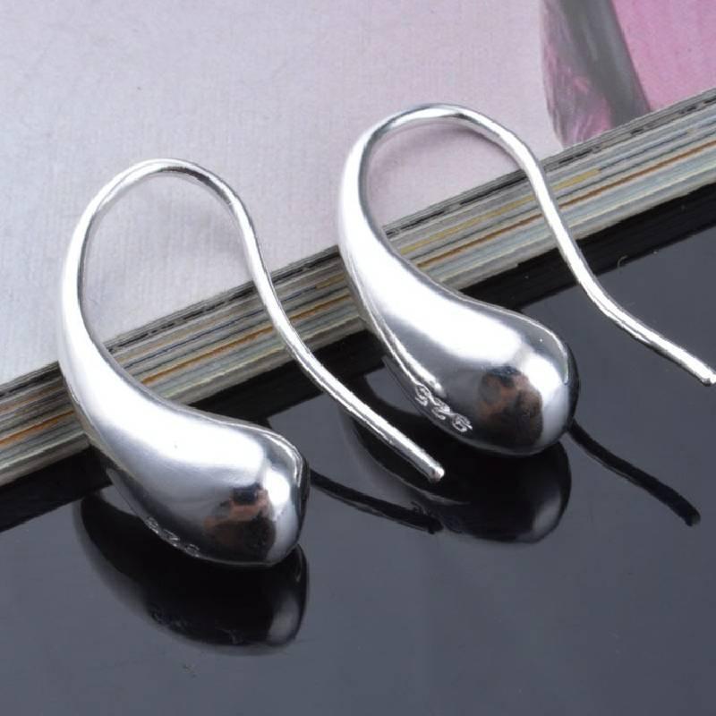 Beautiful Silver Plated Water Drop Jewelry Ensemble Includes Bracelet Necklace Earrings And Ring