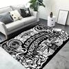 Gotischer Totenkopf Teppich Rutschfester Halloween Dekorativer Teppich für Toilette Schlafzimmer Wohnzimmer Küche Eingangstür Matte Heimdekoration