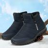 Winter Thick Warm Cotton Shoes with High Top Solid Color Simple Comfortable Anti Slip Wear-resistant Men's Snow Boots