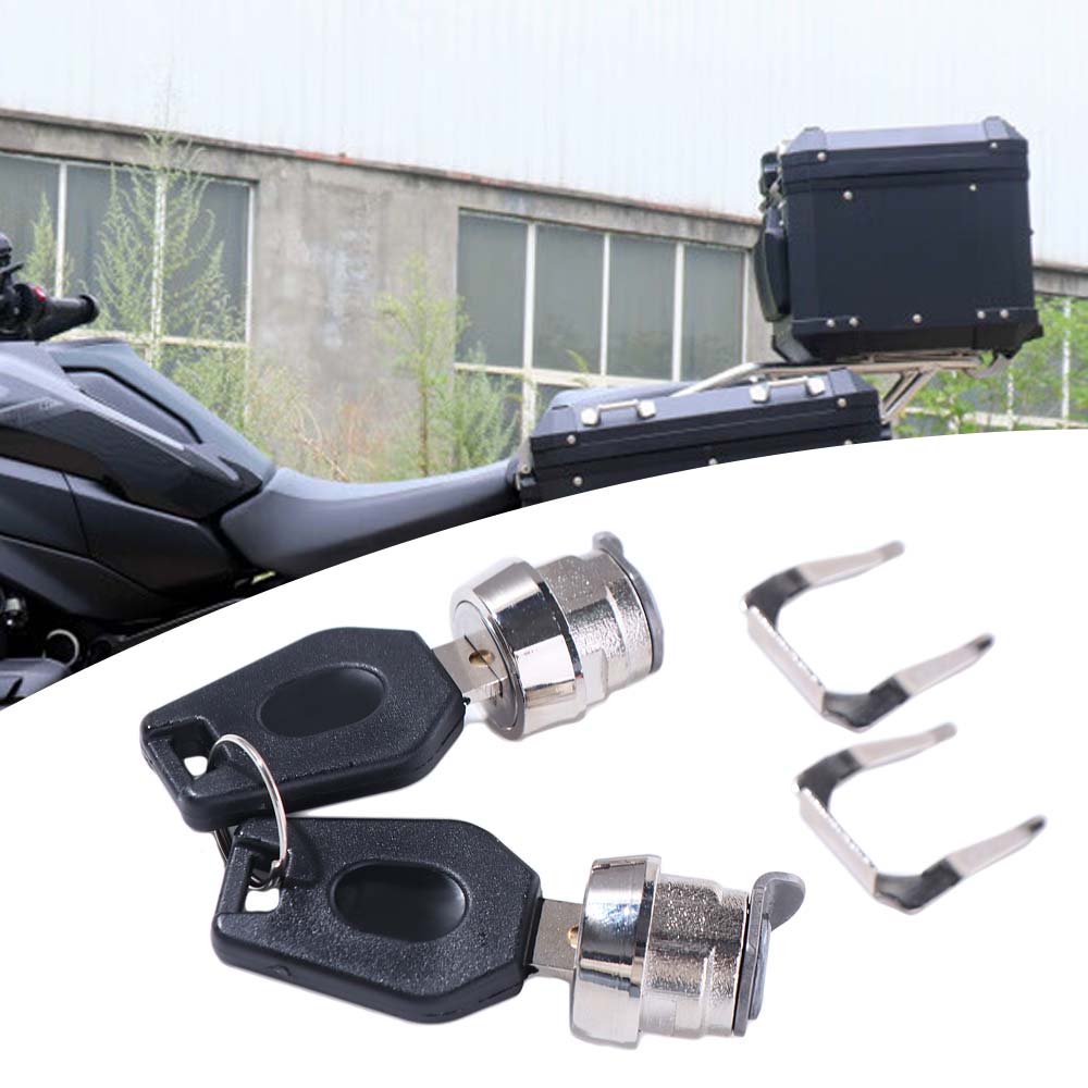 With 2 Keys Motorcycle Top Box Lock Cylinder Kit Lock Cylinder Core Plugs Aluminum Alloy Motorcycle Side Box Bolt Lock