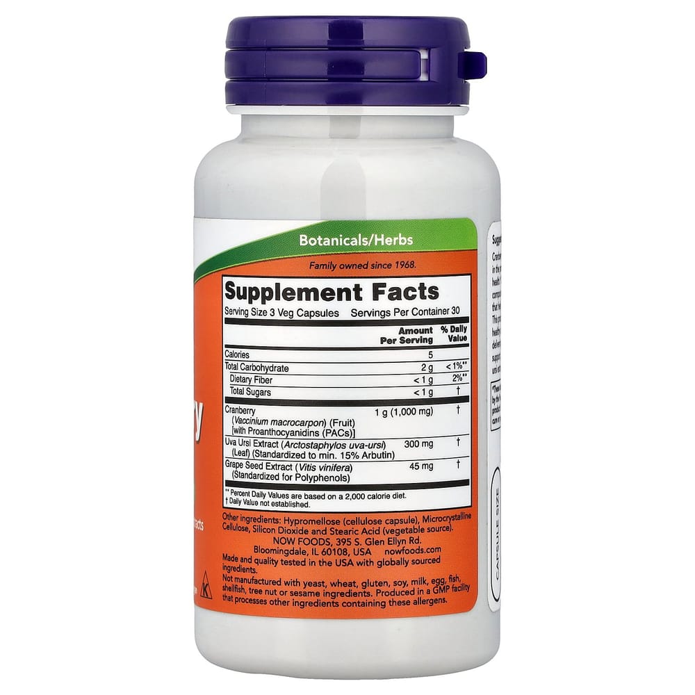 NOW Foods Cranberry PAC Veggie Capsules, 90 Count