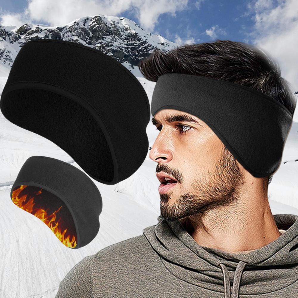 1Pc Fleece Ear Warmer Muff Unisex Winter Headband Outdoor Sports Ear Muffs Warm Headband with Hair Bands for Running Skiing