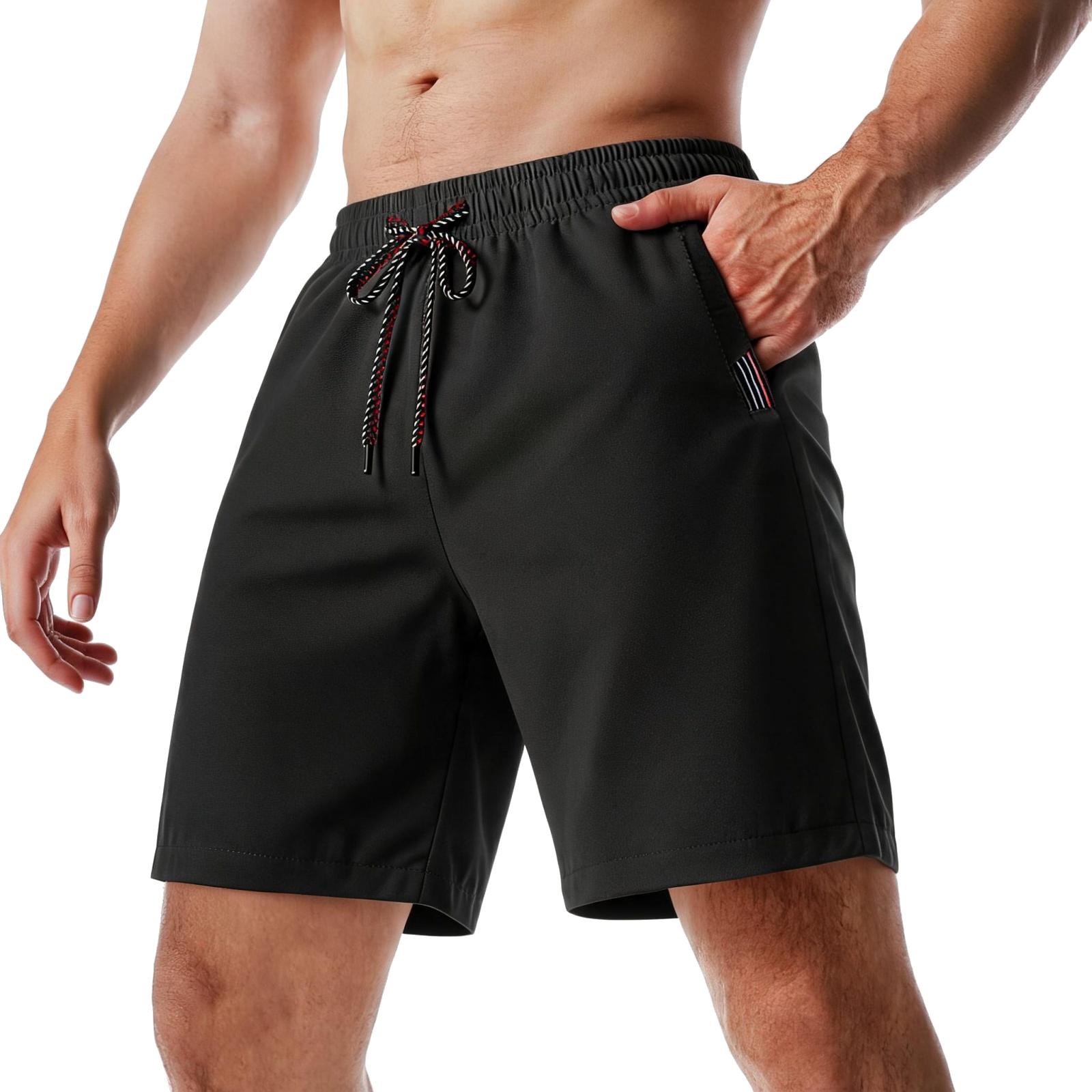 Mens shorts casual lightweight breathable gym shorts men athletic shorts for men workout shorts mens athletic shorts running shorts for men L чёрный