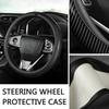 Porte-clés Couvercle de volant en fibre de carbone, Antidérapant Poignée fermePour Rio 5 Ceed Cerato K2 K3 K4 Sportage Picanto Optima Sorento