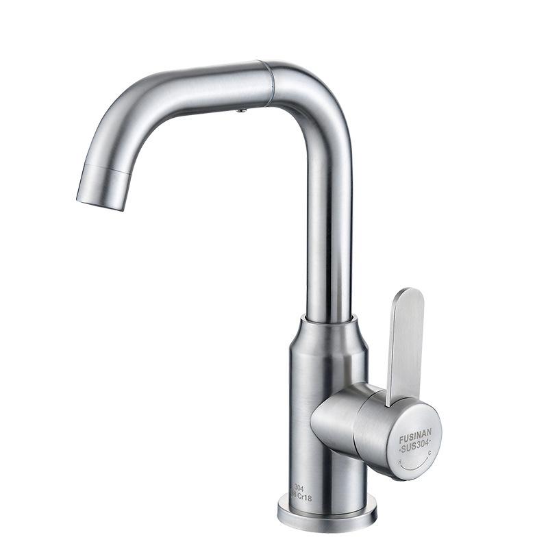 Neuer 304 Edelstahl Schwarz/Silber/Gebürstet Waschtischbecken Badezimmerarmatur Einhebelgriff Warm- und Kaltmischbatterie Deckmontage