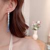 Women's Light Luxury Design Elegant Long Gradient Tassel Earrings Fashionable And Versatile Niche Design Earrings