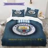 Elite MCFC Squad Bedding Quilt Set Quilt Cover Pillowcase Home Decoration Birthday Gift (1 * Duvet Cover + 2 * Pillowcase, Without Core)