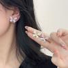 New Purple White Color Butterfly Delicate Stud Earrings Women Unique Smooth Zircon Christmas Girl Valentine's Day Gift