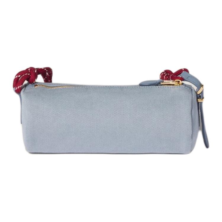 MIU MIU Monochrom Logo Bestickt Baumwolle Tragetasche Damen Tragetasche Stern-Blau 5NE853_2IA7_F05DH