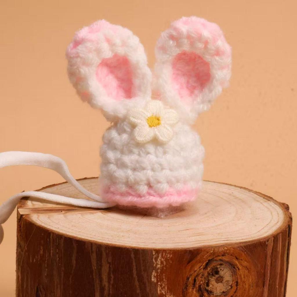 Valentine's Pearl Desktop Goose Set with Mini Knitted Hat & Adjustable Wings Clothing