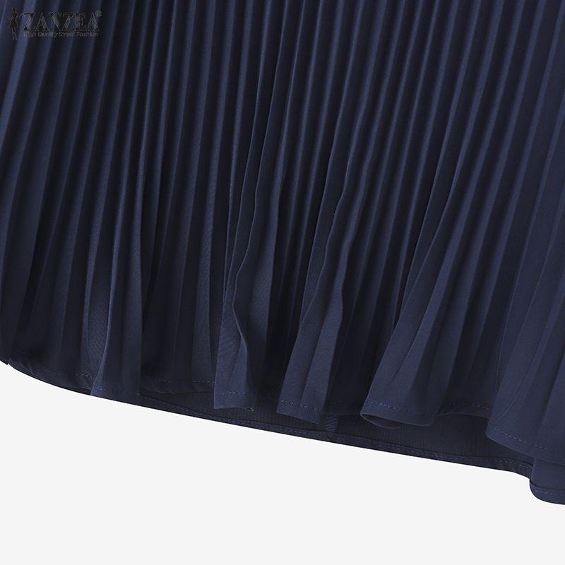 ZANZEA Women Casual Round Neck Lace Splice 3/4 Sleeve Blouse