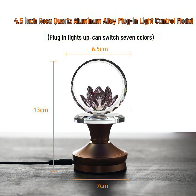 2025 Rechargeable Pink Crystal Lotus LED Buddha Night Lamp