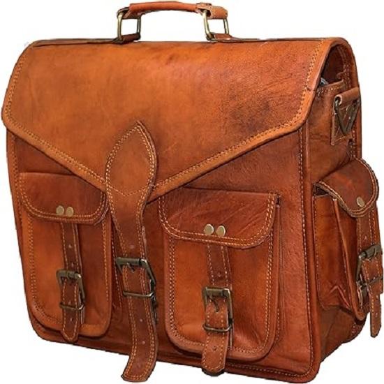 Geanta messenger din piele de 15 inchi Geanta pentru laptop Geanta de birou cadou pentru barbati Geanta de umar in dificultate pentru computer