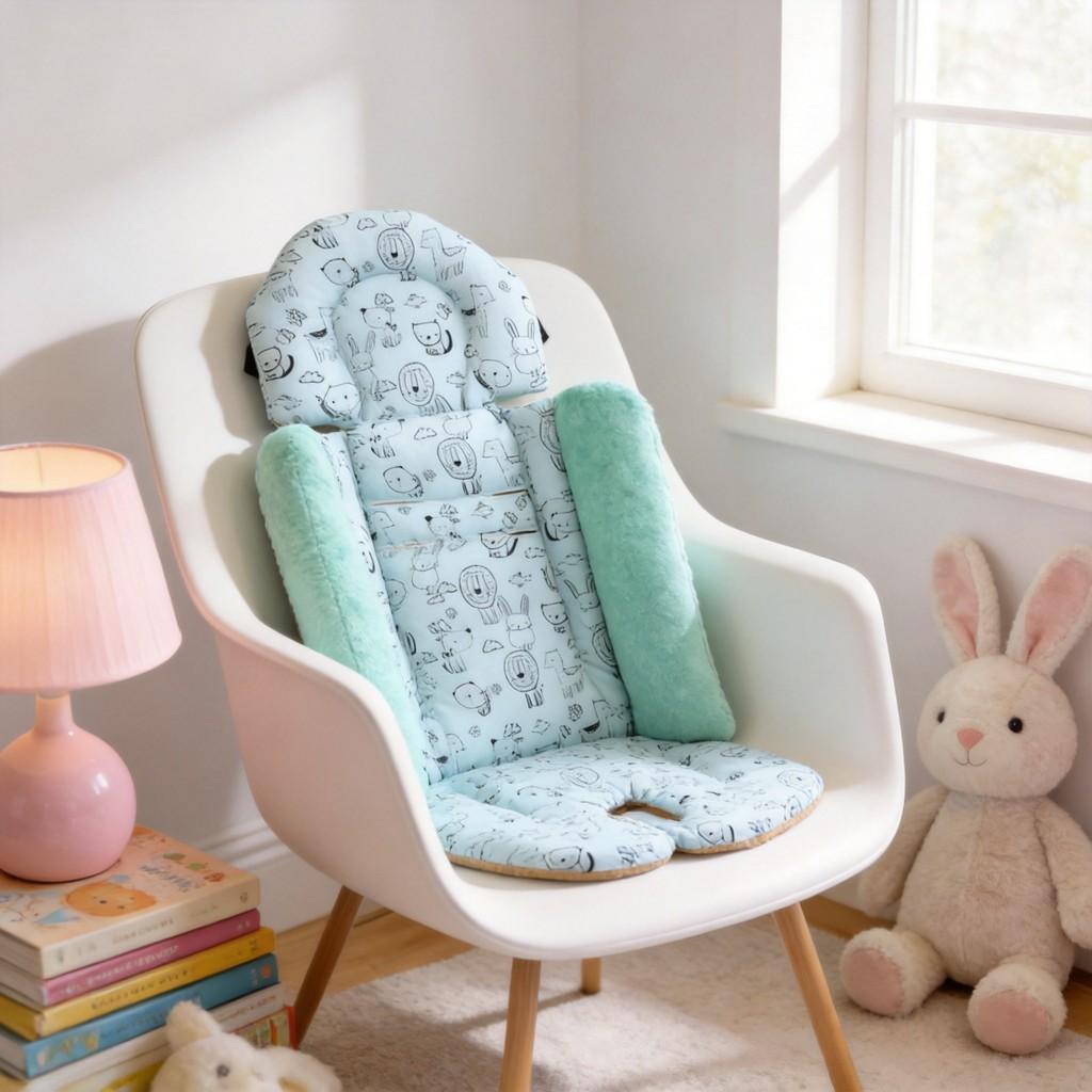 Cuscino per Passeggino con Materiale Peluche per una Comoda Seduta del Neonato
