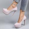 2026 Fashion Women High Heels Modern Ladies Party Shoes Platform Super High Heels 12cm Silver Pink Wedding Bridal Shoes