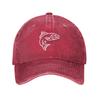 Ocean Life Aesthetic Salmon Fish Shape Baseball Cap Vintage Distressed Washed Minimalist Sun Cap Unisex Outdoor Workout Soft Hat