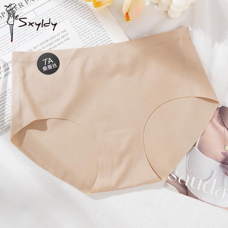 Ice Silk Mulberry 7A Antibacterial Bottom Crotch Panties for Women Mid-waist Seamless Underwear Comfortable Skin-friendly Briefs