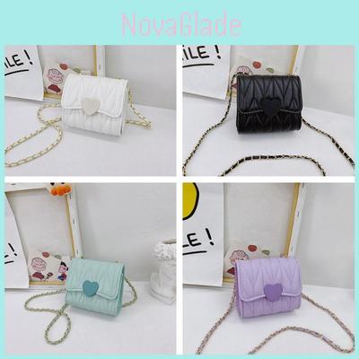 Children Pvc Mini Chain Shoulder Bag With Checkered Pattern For Girls