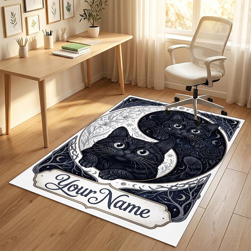 Elegant Roses Heart Theme Soft Crystal Velvet Rug Custom Name & Text Print Non Slip Floor Rug for Bedroom Living Room