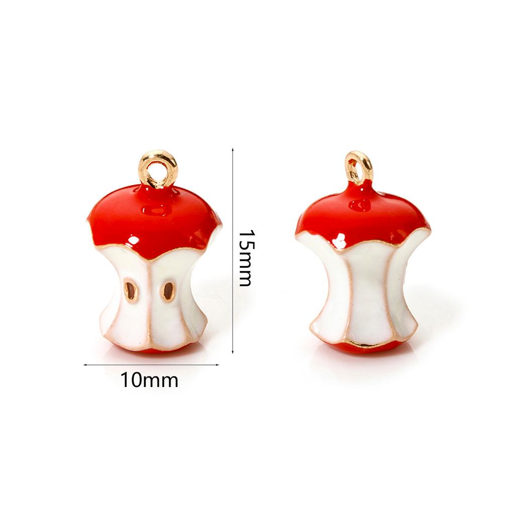 2PCs Brass Charms 18K Gold Plated Fruit Enamel Strawberry Apple Lemon Mushroom Pendants For DIY Necklace Bracelet Jewelry Making