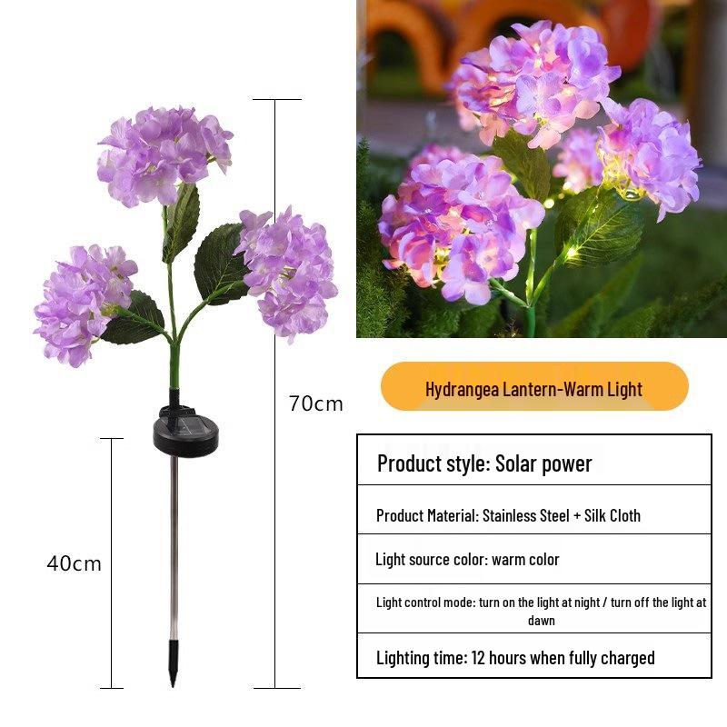 

Waterproof Solar Hydrangea Garden Lights for Outdoor Landscaping and Balcony Decor.