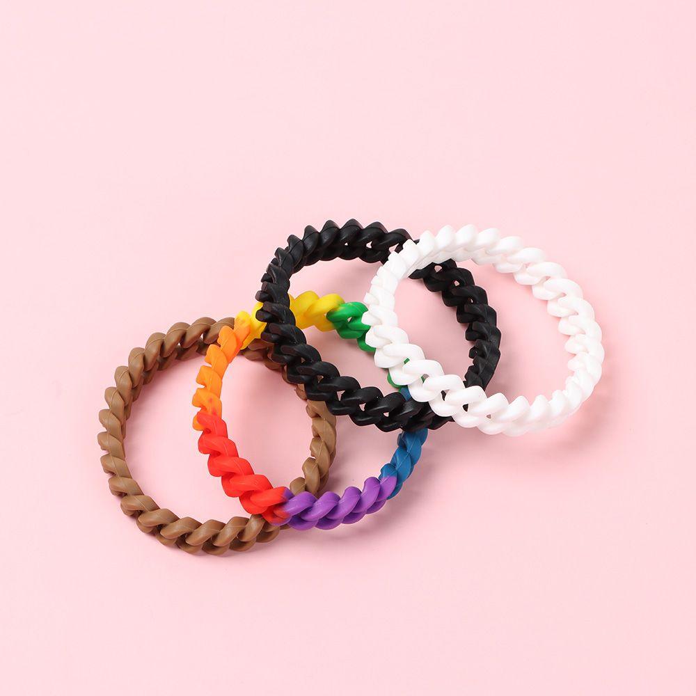 Unisex Jewelry Accessories Silica Gel Charm Band Silicone Bracelets Rubber Bangles Colorful