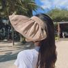 Damen Sonnenhut Leeres Oberteil Design Verstellbare Passform Outdoor Breiter Rand Sonnenschutzhut Tragbar Aufrollbar Wandern