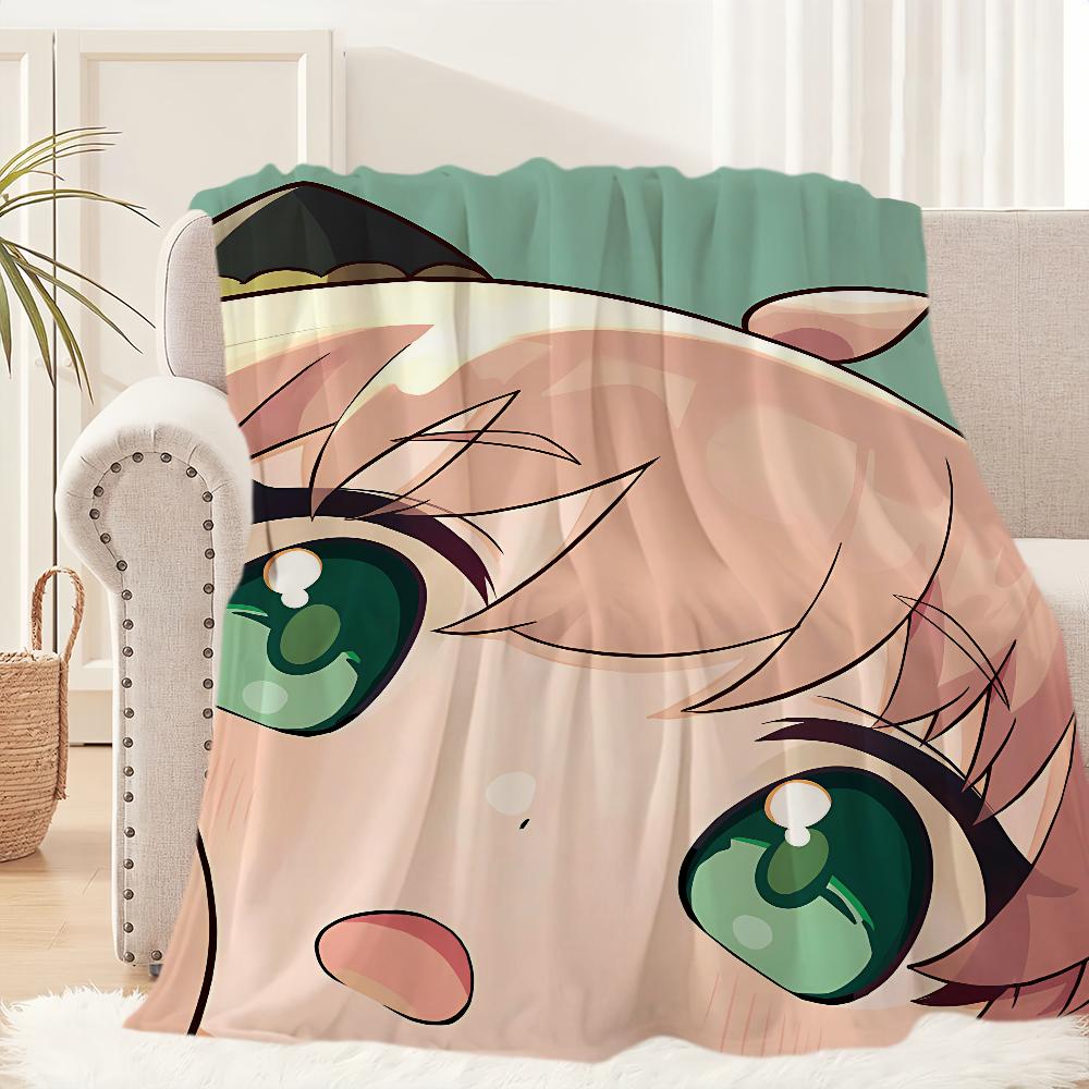 S-SPY×FAMILY Anya Forger Cute Blanket Blanket for Couch Sofa Travel Home Hiking Picni Bed Beding Flannel Blanket birthday gift
