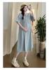 2026 Stylish A-Line Maternity Dress with Short Sleeves