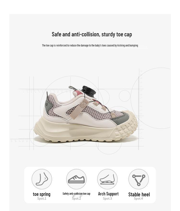 ABC Kids 6837 Children's Sneakers: Soft Sole, Rotating Button, Casual Shoes for Boys & Girls - Spring & Autumn 2025 Collection