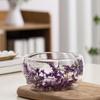 Bol de Sticlă 300ml cu Perete Dublu din Sticlă Borosilicată cu Flori Uscate Bol Decorativ Artistic pentru Supă Desert