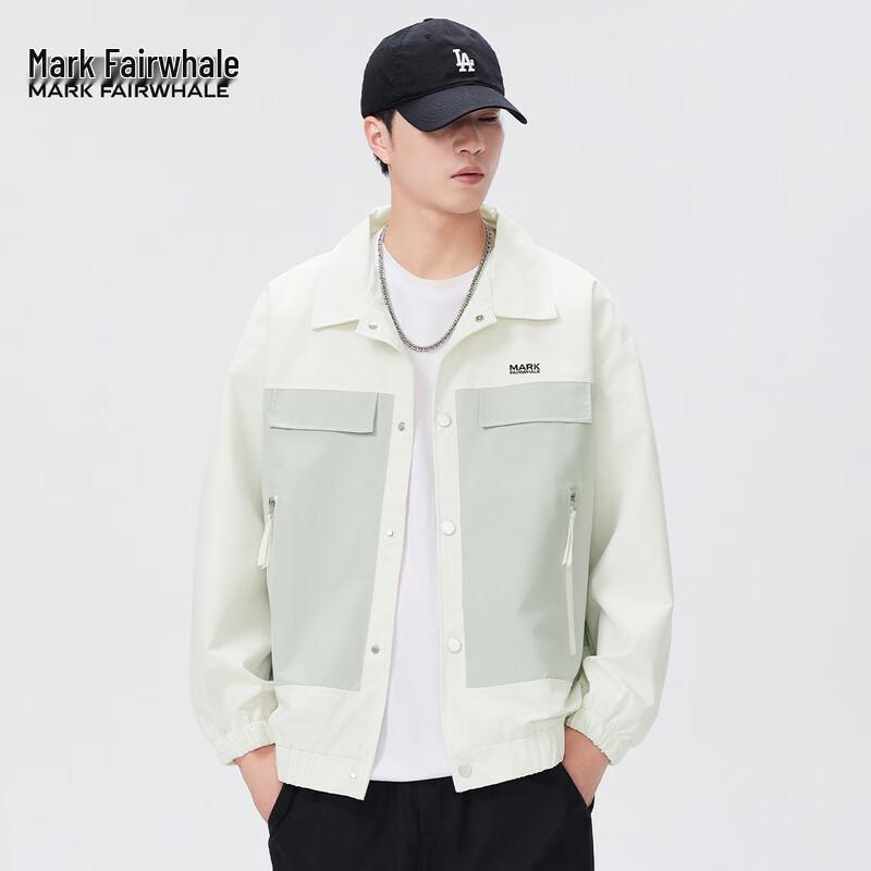Mark Fairwhale Men's Color Block Loose Fit Workwear Jacket