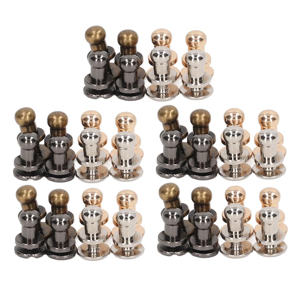 40 Stück Chicago Schrauben 7x5mm Messing Glänzend Schön Gute Zähigkeit Lederhandwerk Nieten für DIY Gürtel Ledertasche