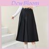 Private Style High Waist Pleated Midi Skirt With Ruffle Details For Office Wear